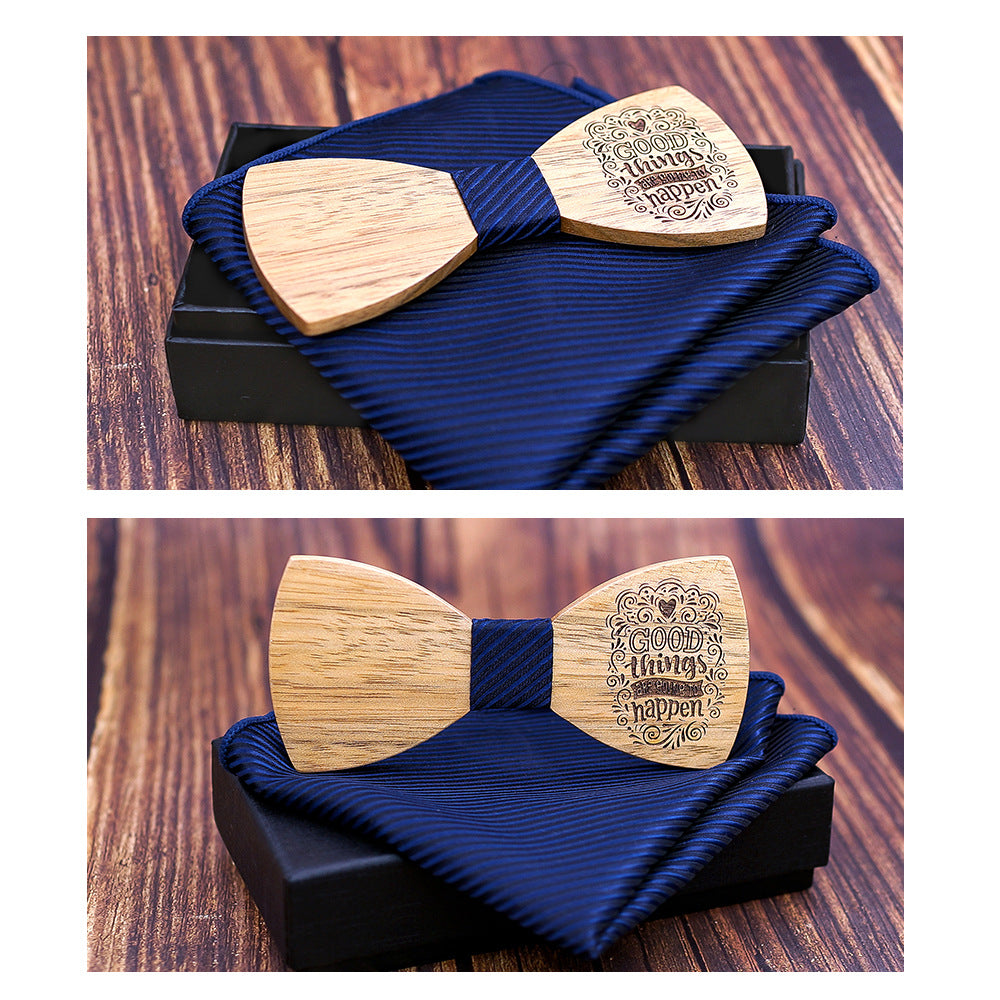 Heritage Architecture - Personalized Wooden Bow Tie Gift Set - NEVER GIVE UP