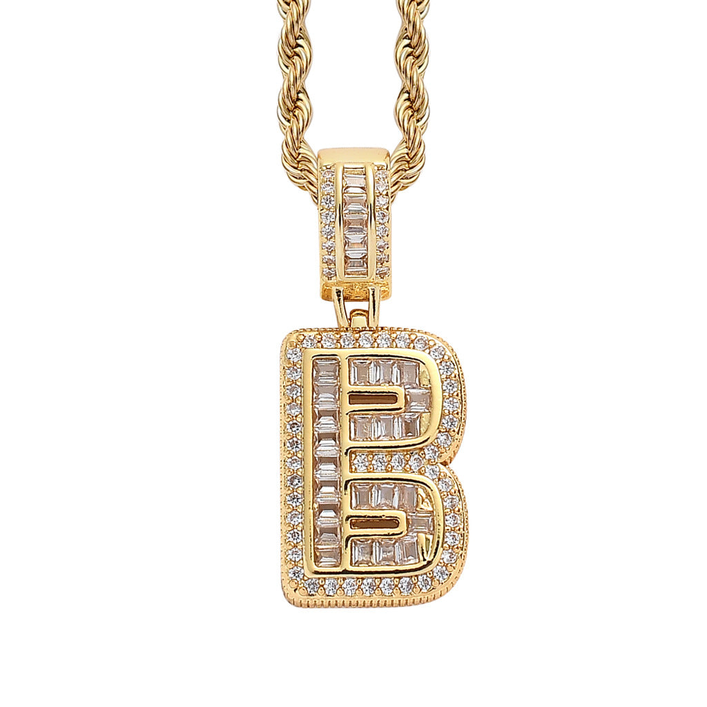 Heritage Architecture - Forever Yours - 18K Gold Ice Zircon Letter Necklace