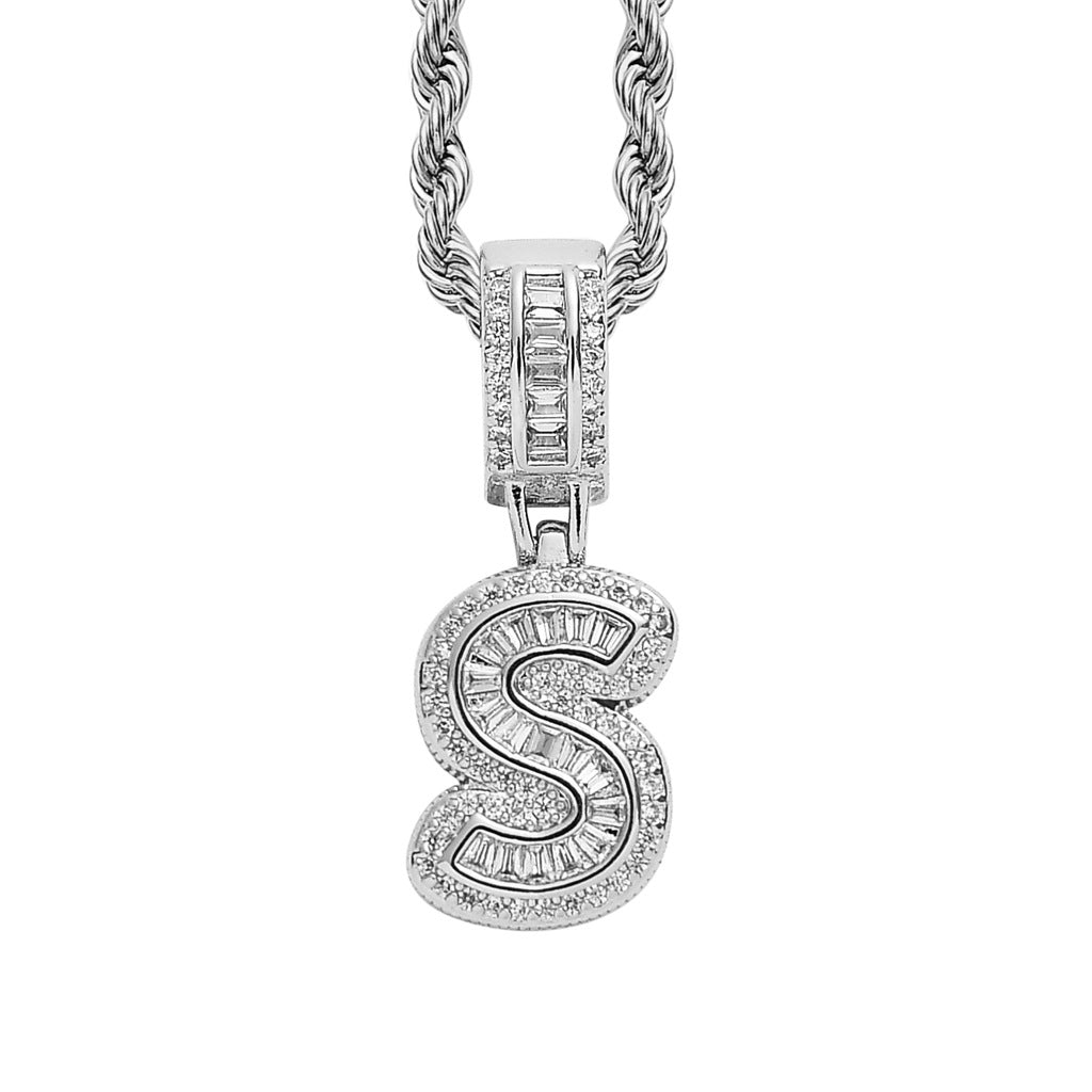 Heritage Architecture - Forever Yours - 18K Gold Ice Zircon Letter Necklace