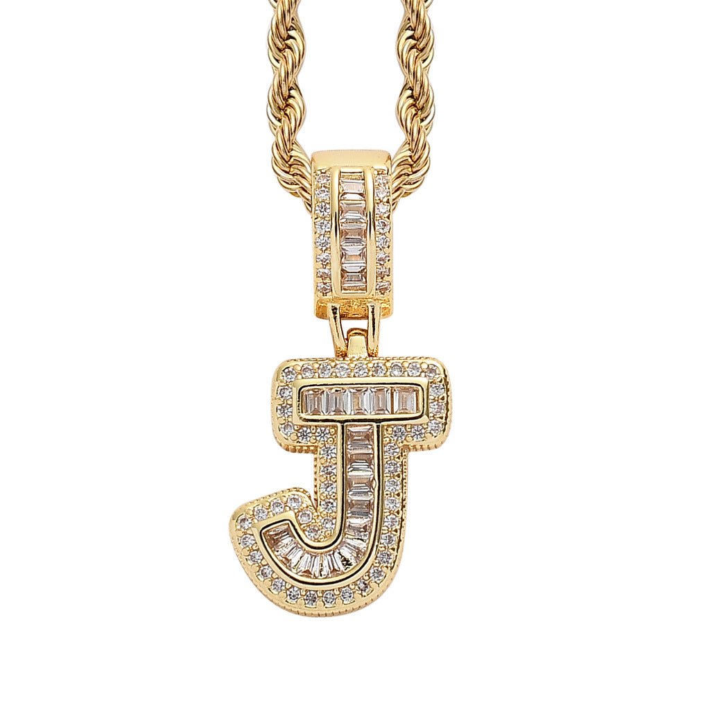 Heritage Architecture - Forever Yours - 18K Gold Ice Zircon Letter Necklace