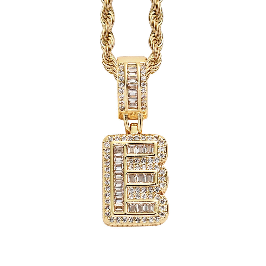 Heritage Architecture - Forever Yours - 18K Gold Ice Zircon Letter Necklace