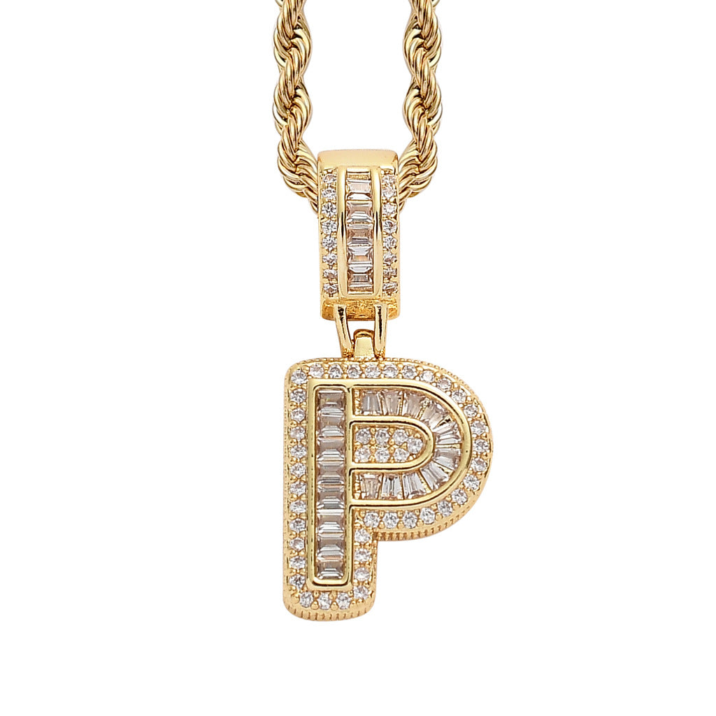 Heritage Architecture - Forever Yours - 18K Gold Ice Zircon Letter Necklace