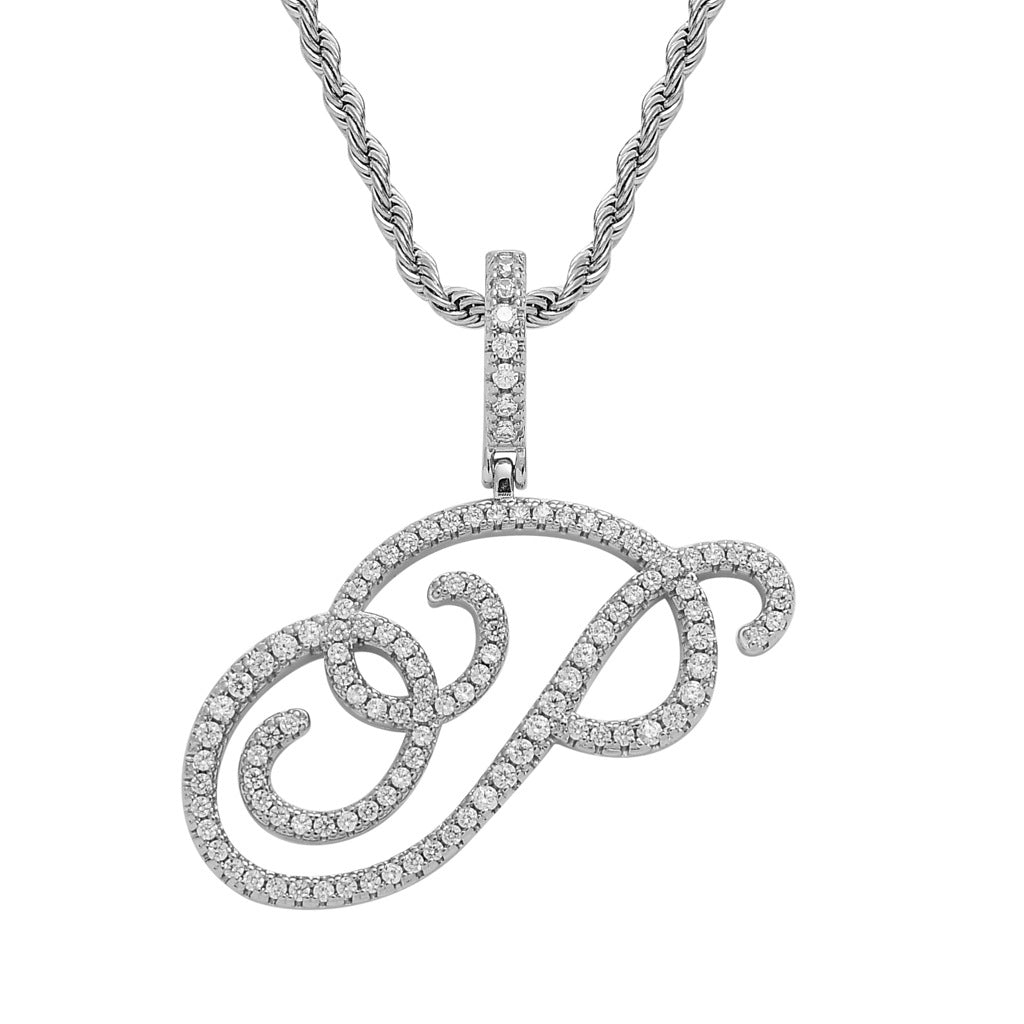 Heritage Architecture - Write My Name - Cursive Zircon Letter Necklace in 18K Gold