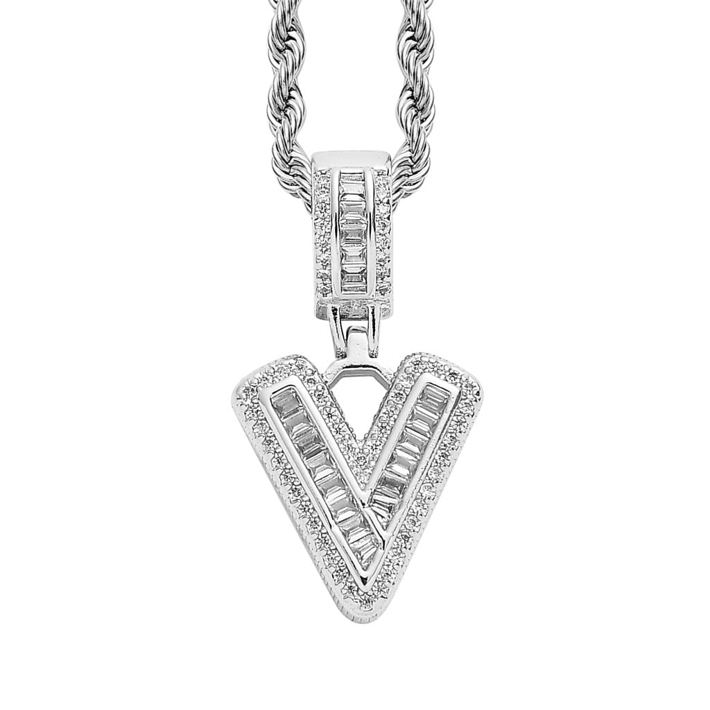 Heritage Architecture - Forever Yours - 18K Gold Ice Zircon Letter Necklace