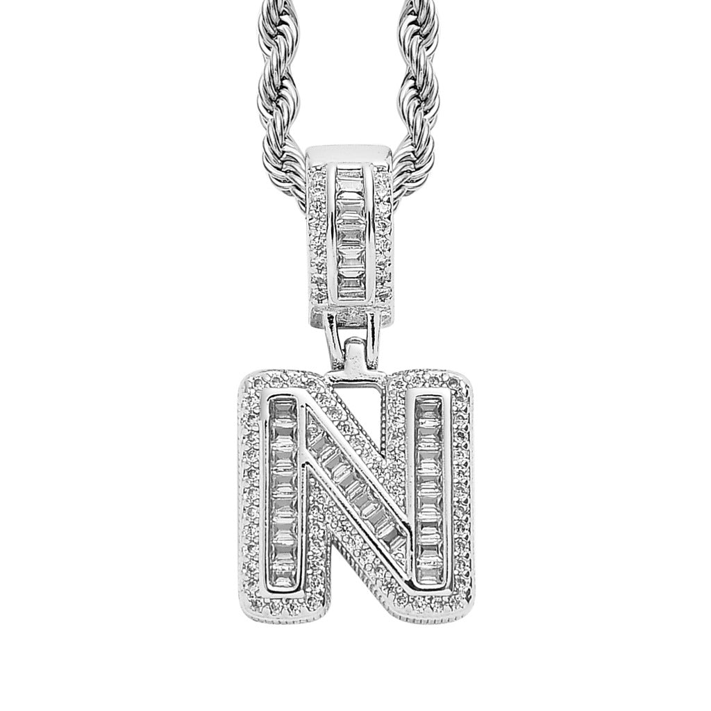Heritage Architecture - Forever Yours - 18K Gold Ice Zircon Letter Necklace