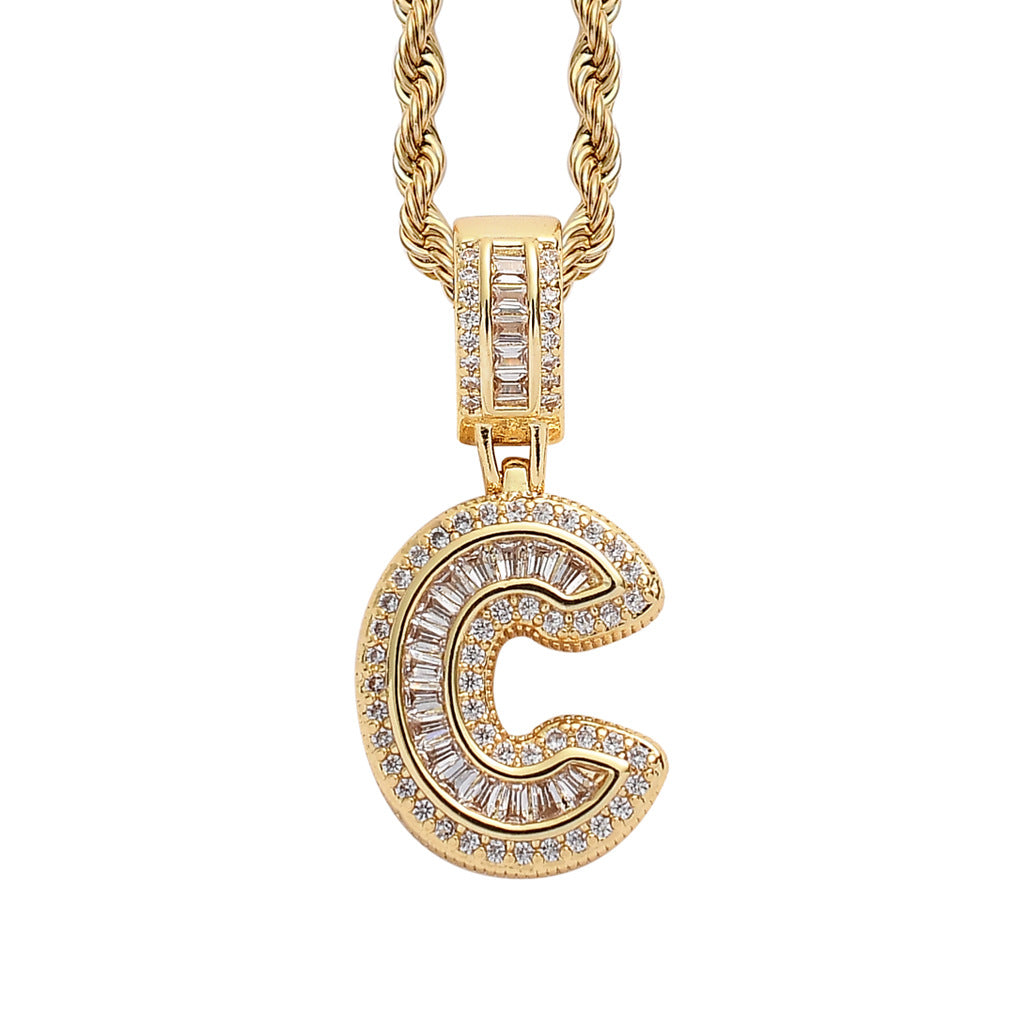 Heritage Architecture - Forever Yours - 18K Gold Ice Zircon Letter Necklace