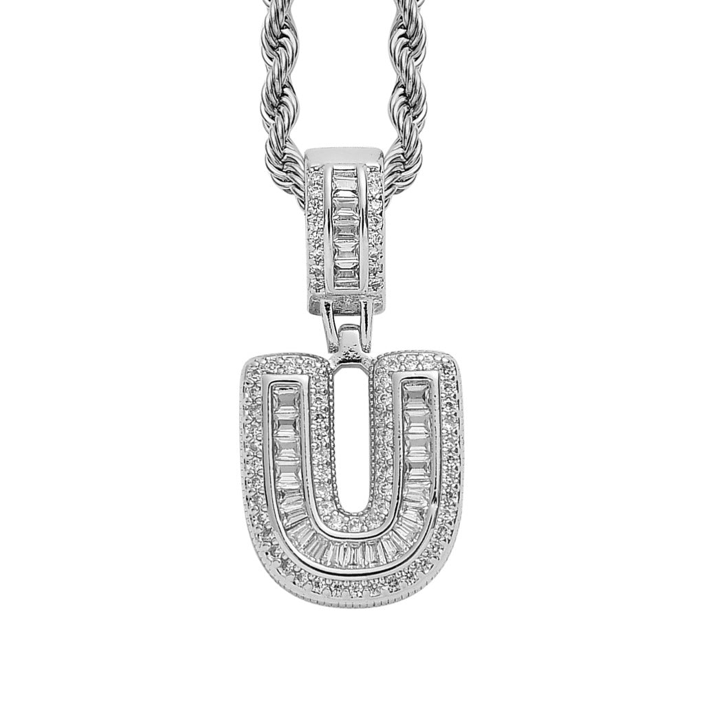 Heritage Architecture - Forever Yours - 18K Gold Ice Zircon Letter Necklace