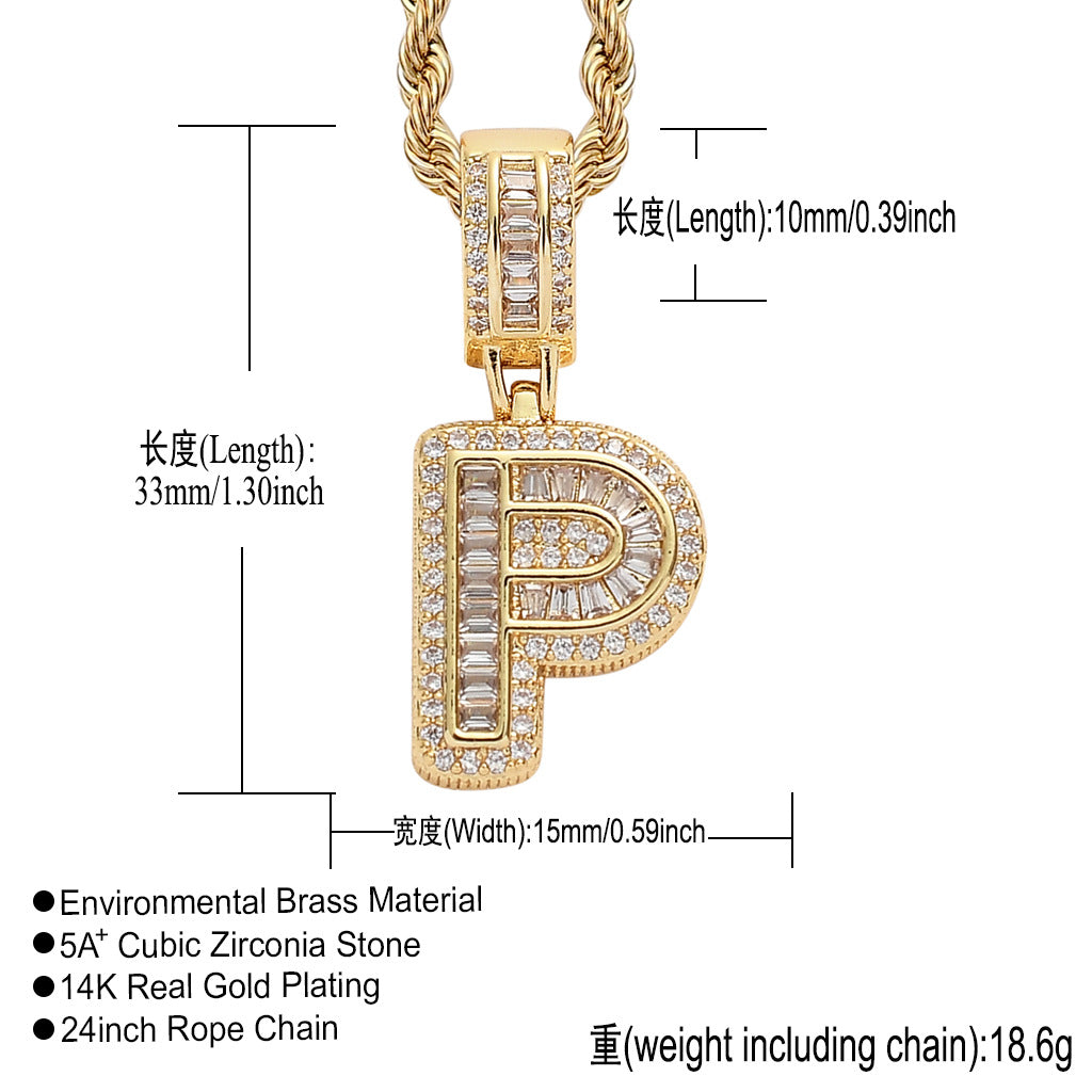 Heritage Architecture - Forever Yours - 18K Gold Ice Zircon Letter Necklace