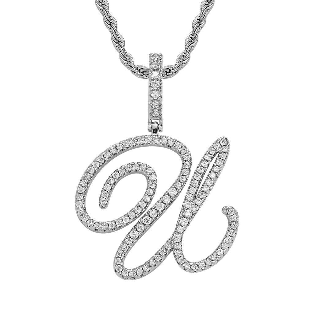 Heritage Architecture - Write My Name - Cursive Zircon Letter Necklace in 18K Gold