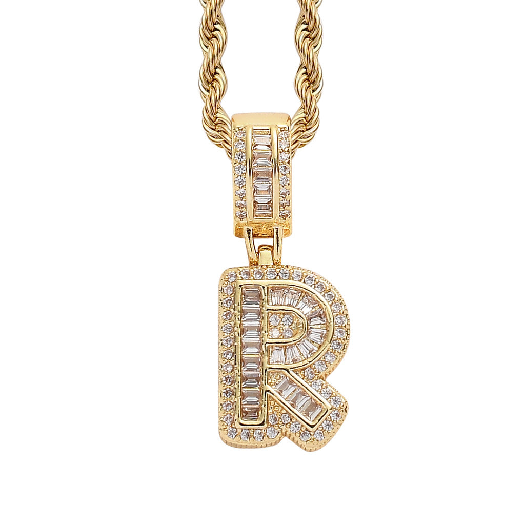 Heritage Architecture - Forever Yours - 18K Gold Ice Zircon Letter Necklace