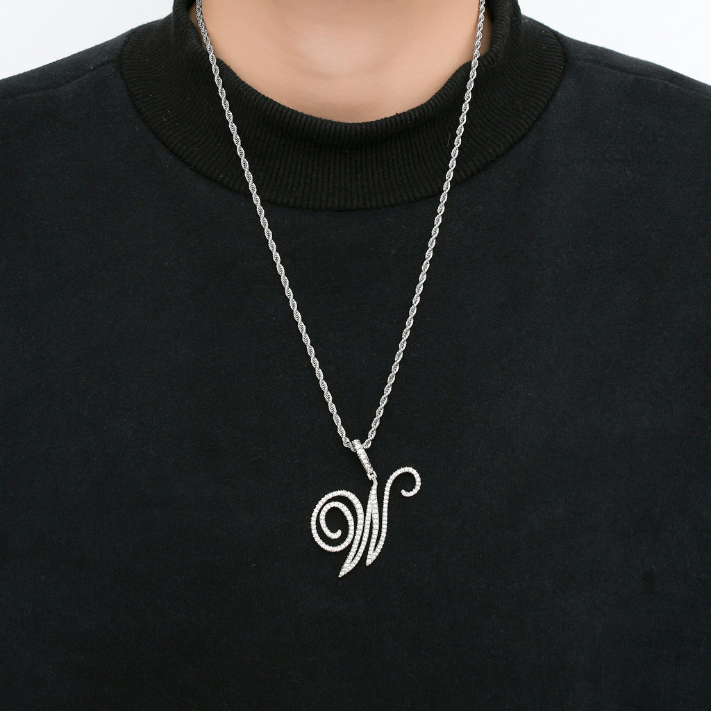 Heritage Architecture - Write My Name - Cursive Zircon Letter Necklace in 18K Gold