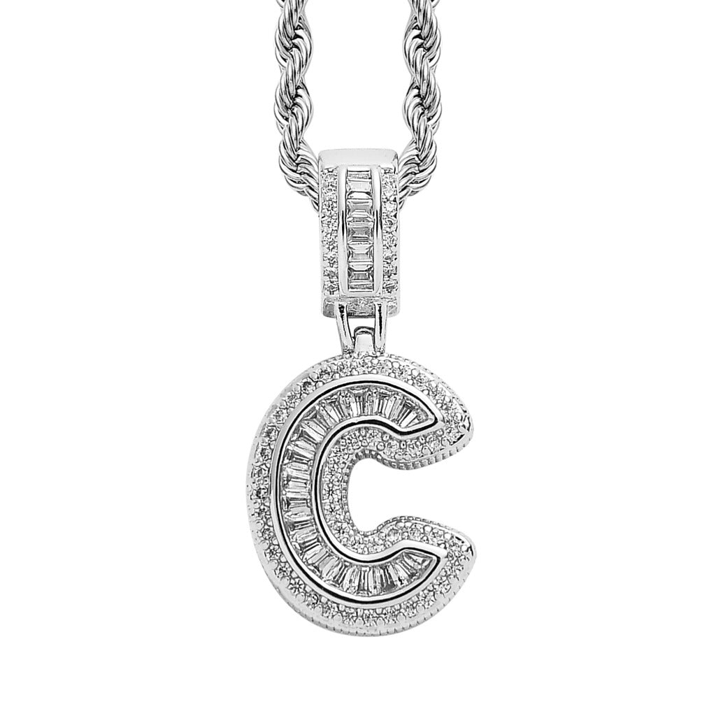 Heritage Architecture - Forever Yours - 18K Gold Ice Zircon Letter Necklace