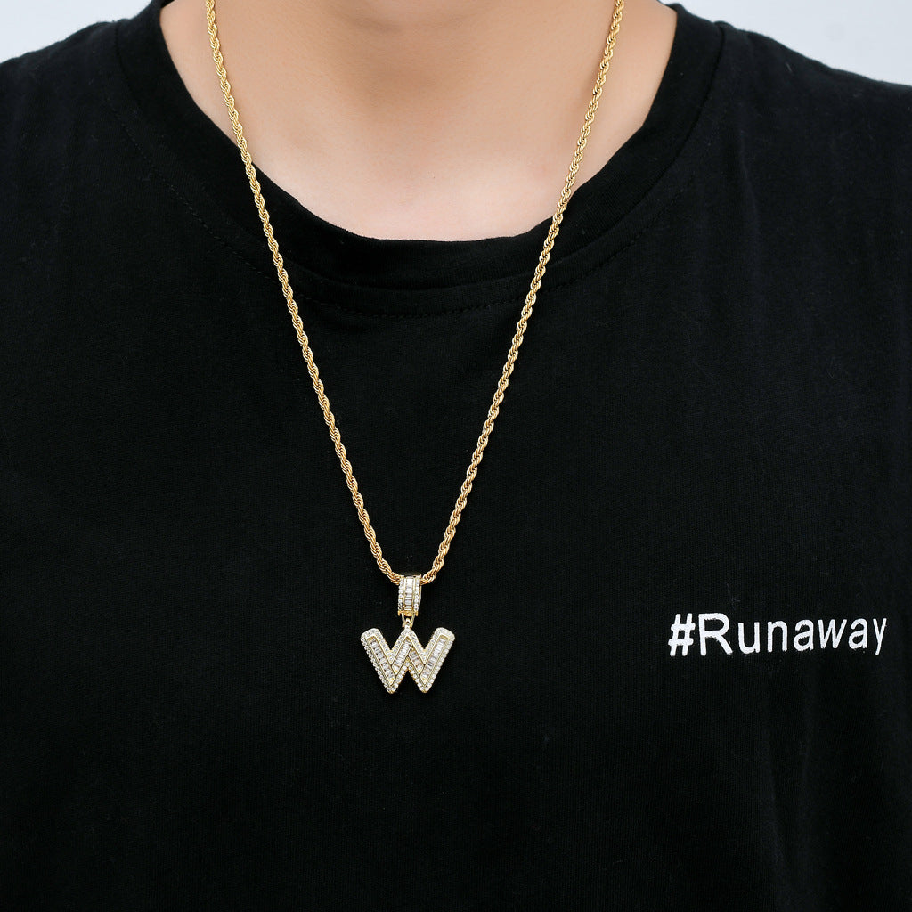 Heritage Architecture - Forever Yours - 18K Gold Ice Zircon Letter Necklace