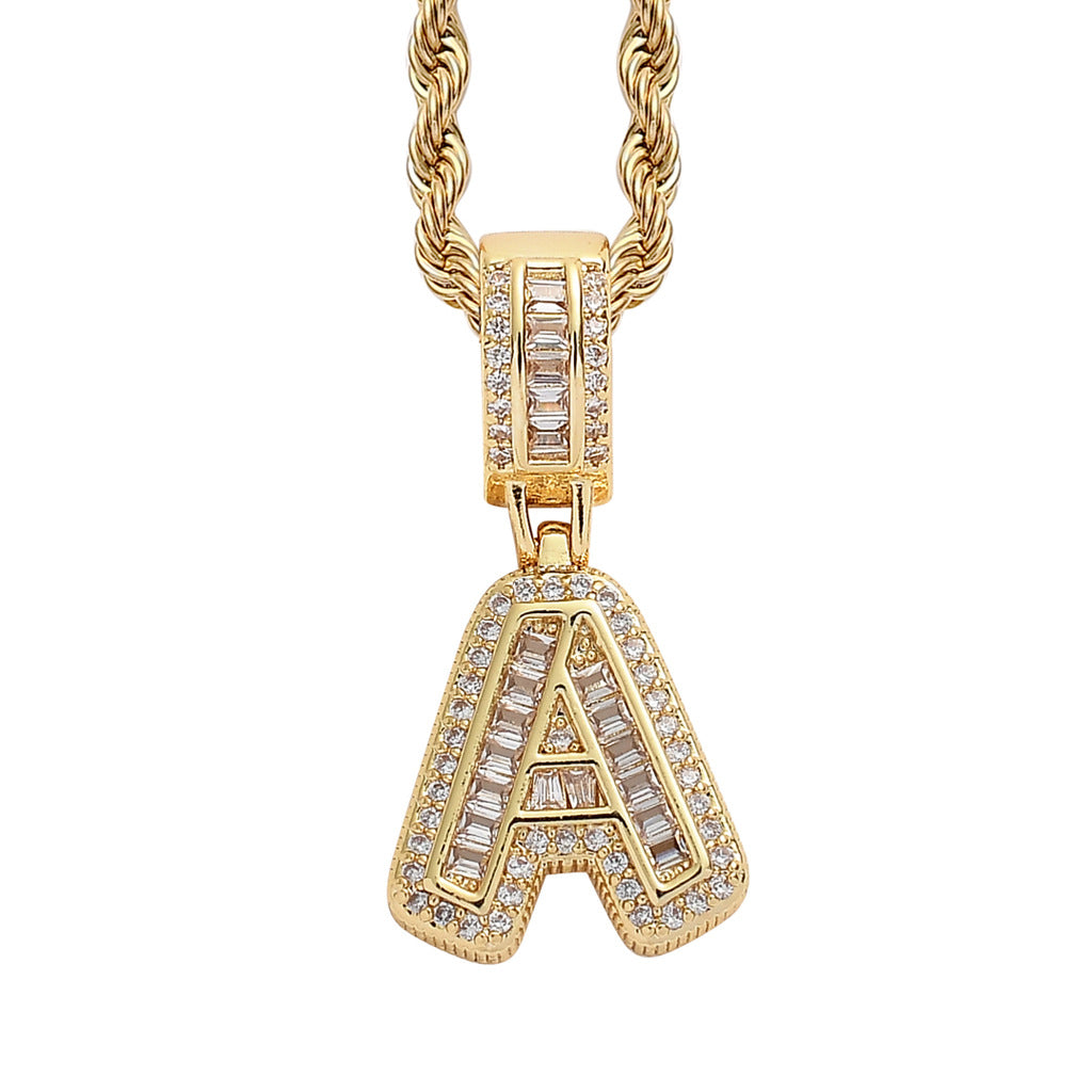 Heritage Architecture - Forever Yours - 18K Gold Ice Zircon Letter Necklace