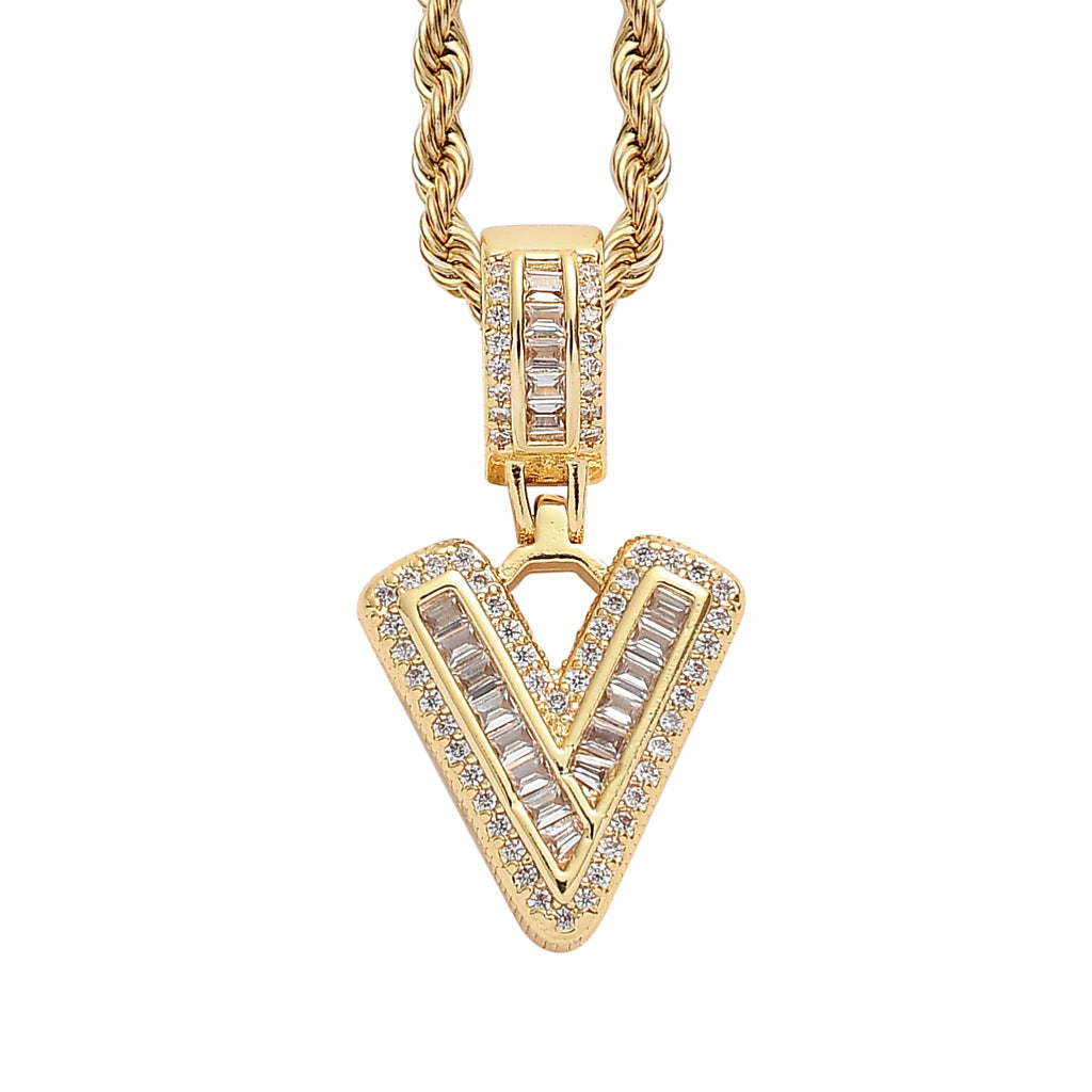 Heritage Architecture - Forever Yours - 18K Gold Ice Zircon Letter Necklace