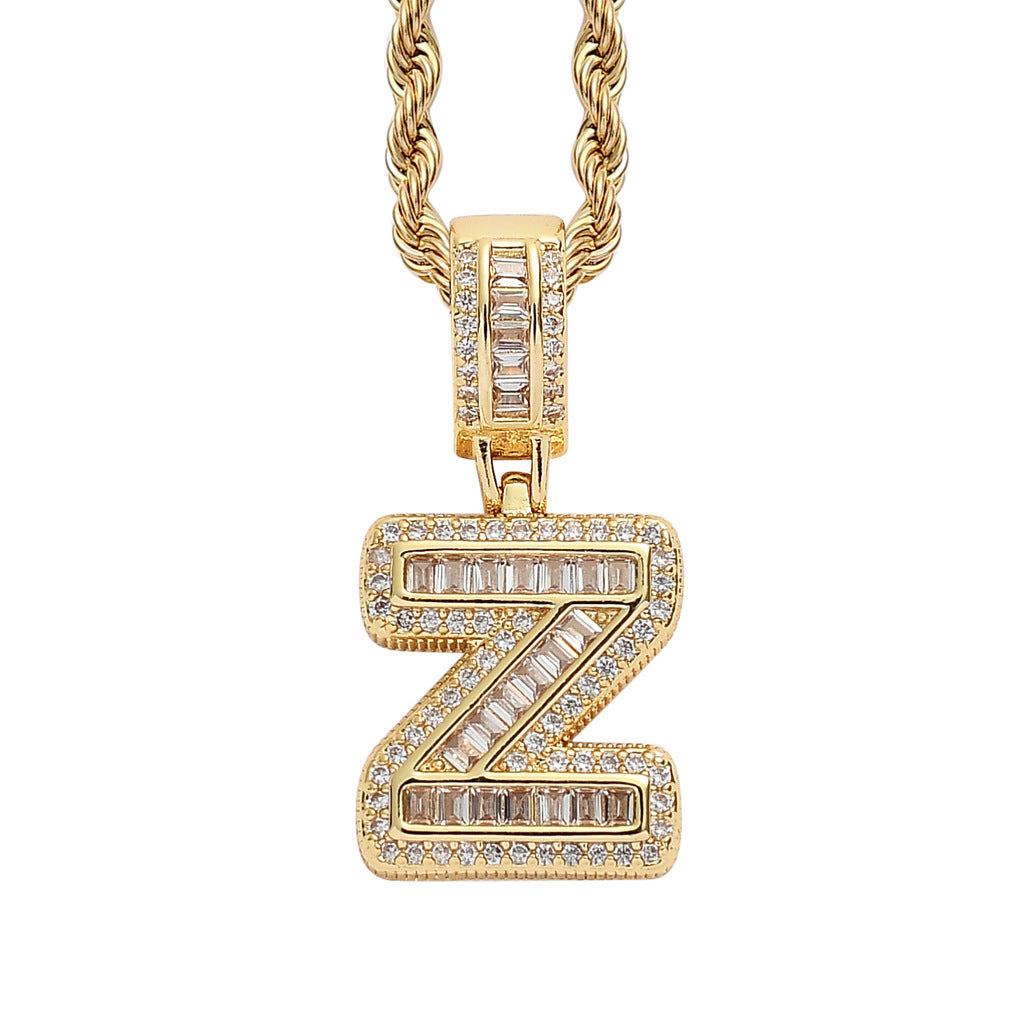 Heritage Architecture - Forever Yours - 18K Gold Ice Zircon Letter Necklace