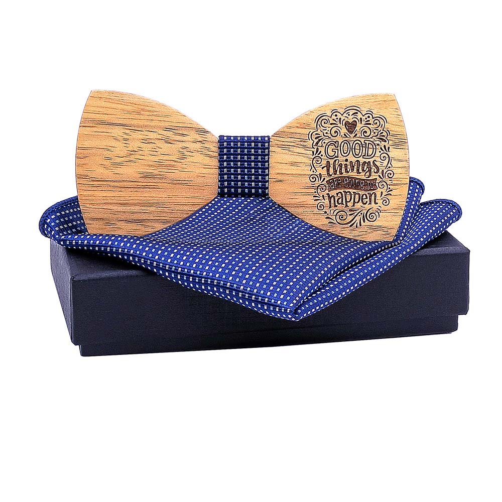 Heritage Architecture - Personalized Wooden Bow Tie Gift Set - GOOD THINGS ARE GOING TO HAPPEN