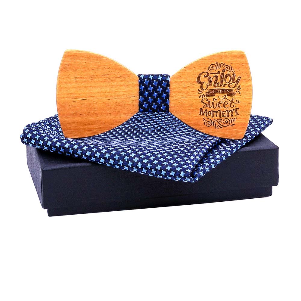 Heritage Architecture - Personalized Wooden Bow Tie Gift Set - ENJOY THIS SWEET MOMENT