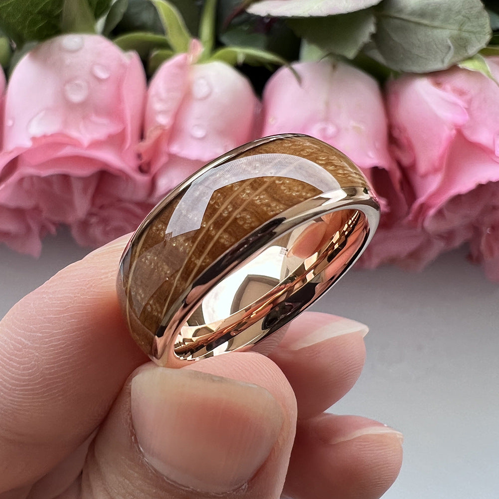 SALE | Whiskey Enchantment Ring - 8mm Rose Gold Whiskey Barrel Men's Wedding Band